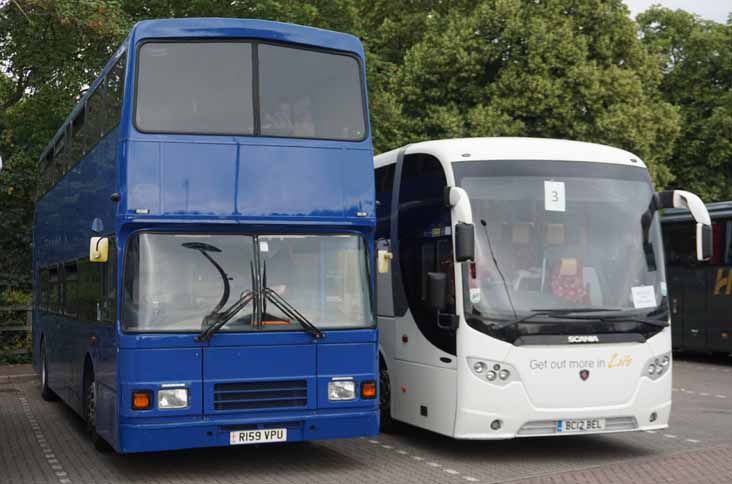 Belle Coaches Scania K360EB Omnicoach BC12BEL & Beeline Volvo Olympian Alexander R159VPU